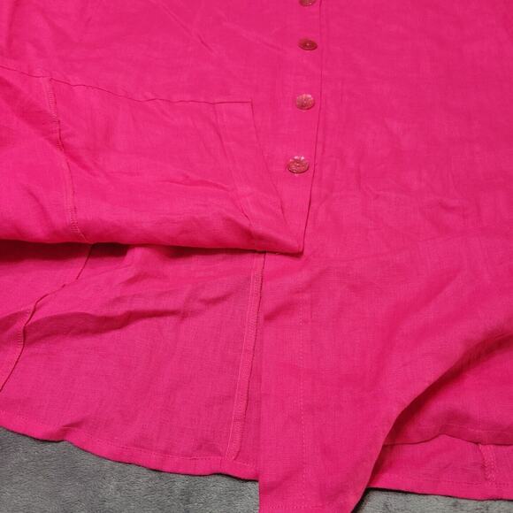 Choices Skirt Women Medium A Line Pink Barbiecore Linen Button Front Maxi Modest - Picture 4 of 12